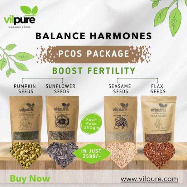 PCOS Seed Cycling Four Seeds Package - Pack of 4 Seeds